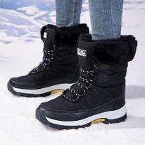 TUINANLE Boots Korean Style Heels Fur Shoes Winter Super Warm Snow Boots Middle Winter Shoes Woman Footwear 40 juoda