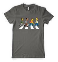 Animacinis Simpsonų kirtimas per Abbey Road  Personalizuoti unisex vaikiški marškinėliai XL