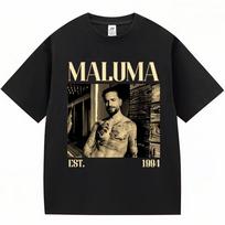 Raperio MALUMA Grafiniai Marškinėliai Vyriški Hip Hopo Vintažinio Stiliaus Trumpomis Rankovėmis Madingi Gotikiniai Dydžio Didesni Medvilniniai Marškinėliai Streetwear Vyriški 2XL