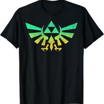 Legend of Zelda Triforce Green Fade Graphic T-Shirt T-Shirt S juoda