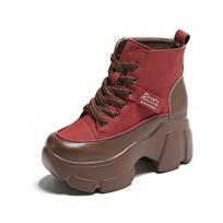 madingi storo pado retro stiliaus auliniai batai, moteriški mada, žiema, moteriški, laisvalaikio suvarstomi pleištiniai platforminiai trumpi batai Zapatillas Mujer2024 34 raudona
