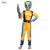 Patogus medvilninis Wolverino kostiumas, pilnas kombinezonas Helovino ir Vaikų dienos šventėms Child S