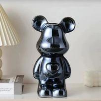 18/28/cm Estetiškas meškiukas plyta Keraminė statulėlė Meškiukas dekoras veiksmo figūrėlė Skulptūros Ornamentas kambariui Namų dekoravimas Amatai 18cm juoda