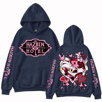 Hazbin Hotel Angel Dust Hoodis Vyras Moteris Harajuku Ilgomis Rankovėmis Megztinis Viršus Džemperis Dovana 2XL tamsiai mėlyna spalva