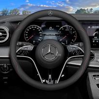 38CM Automobilio Vairo odinė apdangalas Automobilio Interjero Aksesuarai Mercedes Benz AMG GLE GLS CLA CLE GLC CLS GLA W223 W213 W206 Round black A