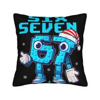 67 Six Seven Italian Brainrot 6 7 Funny Meme Pillow Case  Morden Pillow Cover Soft Pillowcases For Sofa Home Decor 12x12Inch