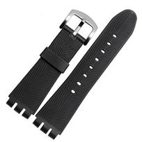 Silikono gumos 23 mm juodas dirželis, skirtas Swatch laikrodžiui YOS440 449 401G 447 448 IRONY sportinė vandeniui atspari apyrankė 23mm
