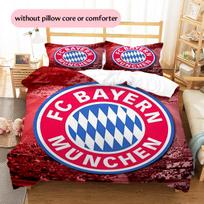 FC Bayern Miuncheno rašto patalynė Namų dekoracija Gimtadienio dovana (1 * užvalkalas antklodei + 2 * užvalkalai pagalvėms, be užpildo) 135x200cm red