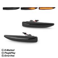 Dinaminių LED posūkių ant sparnų komplektas skirtas BMW E65 / E66 (01-08), juodi