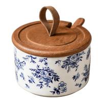 Keraminis drusos indelis su sandariu dangteliu ir šaukšteliu Tikslus prieskonių indelis Praktiškas virtuvės pipirų indelis