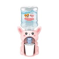 Mini Children Dual Water Dispenser Plaything with Cute Pink Blue Cold/Warm Juice Milk Drinking Fountain Simulation Cooking Space Toys