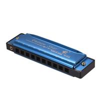 C Diatonic Harmonica burnos vargonų raktas su ABS Reeds veidrodinio paviršiaus dizainu 10 skylių mėlyna spalva mėlyna
