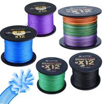 SOUGAYILANG12 Strands žvejybos valas, pintas žvejybos valas 20LB-103LB Itin stiprus, dilimui atsparus pintas valas 350M&0.148 įvairiaspalvis