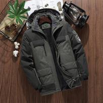 Prekinis ženklas Winter Parkas Vyriškas šiltas storas vėjui atsparus striukė Vyriškas kokybiškas kelių kišenių paltas su gobtuvu Vyriški vandeniui atsparūs viršutiniai drabužiai M -9xl 8XL