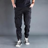 Vyriškos kelnės Juodos Joggers Multi Pocket Laisvos Sportinės Kelnės Pavasario Rudens Vyriškos Kasdieninės Sportinės Kelnės Cargo Pants Plius dydis M-6XL XL juoda