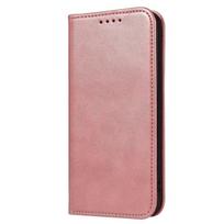 Magnetinis dėklas, skirtas Coque Iphone 14 12 Pro Max Mini Dėklas, skirtas Funda Iphone 11 13 7 8 Plus 6 Xr Xs Se 2020 prabangus odinis atverčiamas dangtelis iPhone 12 Pro Max rožinė