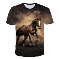Gražūs Animal Horse Rašto marškinėliai vyrams Vasaros 3D Mados Steed grafiniai marškinėliai Kasdieniai Įdomaus spausdinimo marškinėlių viršūnės XL