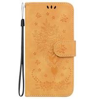 Odinis piniginės dėklas Funda Samsung Galaxy A23 A13 A33 A53 A73 5g A03s A03 Core dėklams Gėlė Drugelis Atverčiamas telefono dėklas Moterims Samsung A23 auksas