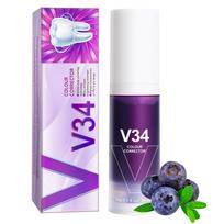 v34 dantų spalvos korektorius Violetinė dantų balinimo dantų dėmių šalinimo priemonė dantų balinimo stiprintuvas Violetinė dantų pasta 1pc