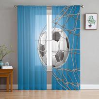 Futbolo futbolo tinklo eskizas permatoma užuolaida svetainės dekoravimui moderni tiulio lango užuolaida miegamojo užuolaidos voile organza 1 PCS W100XH250cm