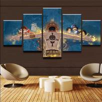 5 plokščių Anime paveikslai Fire Fist Ace Sieniniai meno plakatai Drobės paveikslai HD spaudiniai Tapyba Namų dekoras Svetainės dekoravimui 20x35cm*2  20x45cm*2  20x55cm*1