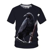 Varna marginti 3D marškinėliai Animal Raven Bird Design Harajuku Streetwear Oversized Tops Vyriški Moterys Vasaros mada Laisvalaikis trumpomis rankovėmis XXL