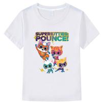 Naujas žaidimas Super Kitties Vaikiški marškinėliai Vasaros medvilnės trumpomis rankovėmis y2k vienetiniai marškinėliai vaikams berniukui 10 metų mergaičių drabužiai Anime marškinėliai 100 balta