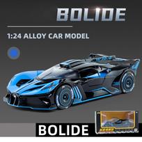 1:24 mastelio „Bugatti Bolide“ lydinio sportinio automobilio modelis, metalinių žaislinių transporto priemonių automobilio modelis, didelio modeliavimo kolekcijos žaislų dovana vaikams 1/24-20.5x9x4.7cm mėlyna/juoda