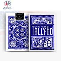 Tally-Ho Nr.9 žaidimo kortos, ventiliatorius / apvalios nugaros kaladė, pokerio dydis, magiškos kortos, magiški triukai Blue Fan