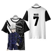 Anime Mėlynos spynos marškinėliai Futbolas Futbolas 3D Spaudiniai Gatvės Apranga Vyrai Moteriški Kasdieniai madingi Dideli marškinėliai Harajuku Vaikiški marškinėliai Viršutiniai S