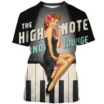 Vasaros mados Retro Sexy Girl grafiniai marškinėliai Unisex Europai ir Amerikai Trend Casual Vyriški Linksmi marškinėliai su apvalia kakle XXS