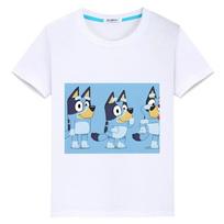 Blueys Dog 100% medvilniniai marškinėliai berniukams anime marškinėliai y2k vienetiniai pride marškinėliai Blueys britų animaciniai filmukai trumpi viršutiniai drabužiai vaikams mergaitė 100 balta