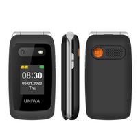 V202T dvigubo ekrano apverčiamas telefonas, dideli mygtukai 1450 mAh baterija, skubios pagalbos iškvietimo žibintuvėlis, dviguba SIM kortelė Bluetooth 4G mobilusis telefonas juoda