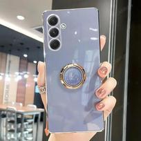 Prabangus dengimo žiedo laikiklio stovo dėklas, skirtas Samsung Galaxy A05s A54 A34 A24 A14 A25 A74 4g 5g A04s S23 FE S24ultra silikoninis galinis dangtelis galaxy s24 mėlyna