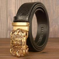 Krokodilo rašto vyriškas karvės odos diržo asmeninis maišytuvas Retro Dragon Claw automatinis sagtis odinis diržas kelnių diržas 110cm