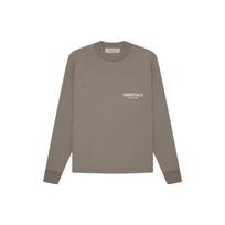 Fear of God Essentials ilgomis rankovėmis marškinėliai su aksominiu krūtinės logotipu Unisex viršutiniai drabužiai Dykumos-rusvi FOG-SS22-462 XL
