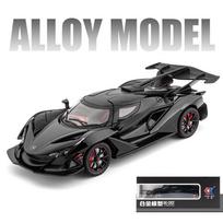 1/24 mastelio Apollo IE Intensa Emozione metalinis automobilio modelis, simuliuojantis garsą ir šviesą, dovana 1/24-Size:21*8.3*5.4cm juoda
