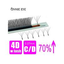 4D W Blakstienų priauginimas 5D 3D Russia Volume W Blash Fluffy Premade Fans Clover Mink Faux Cil Lashes Dolly Hybrid Eyelash 3D C&0.07mm&8mm