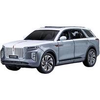 1/24 Dervos Automobilio Transporto Priemonės Modelis Tinka HONGQI E-HS9 SUV Lydinio Naujos Energijos Automobilio Modelis Diecast Metalinis Automobilio Modelis su Garsu ir Šviesa Šventinė Prabangi Dovana 1/24-Size:21.5*9*7.3cm pilka