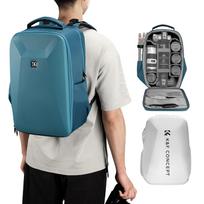 K&F CONCEPT Daugiafunkcinė fotoaparato kuprinė Kietas korpusas DSLR fotoaparato krepšys 22L Didelės talpos fotoaparatas mėlyna