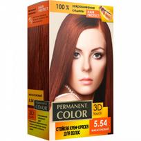 PERMANENT COLOR  Profesionalus plaukų dažymas 24 atspalvių tipai Jūsų plaukų priežiūra 3D prisilietimas Mahogany 5.54