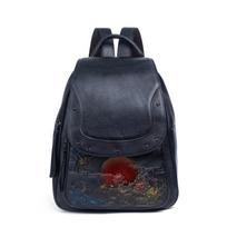 Didelės talpos kuprinės Vintažinio dizaino reljefinės peties tašės moterims Merginoms natūralios odos kuprinė Kelioninė tašė GZW 25cm*32cm*14cm kava