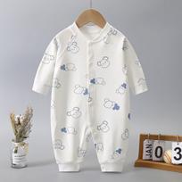 Autumn Baby Boy Girl Long Sleeved Baby Onesies 100% Cotton Baby Crawling Spring Clothes Boneless Single Breasted Clothes 59cm
