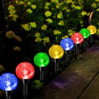 Saulės lauko šviestuvai Vandeniui atsparūs saulės sodo šviestuvai Vejai Takui Terasaitei Šventei Vestuvėms Mini krištolinės burbulinės dekoratyvinės lempos 15LED įvairiaspalvis