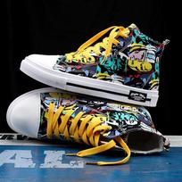 Vyriški aukštakulniai drobės batai Unisex Dizainerio vulkanizuoti sportbačiai Vyras Mada Grafiti Kvėpuojantys Laisvalaikio sportbačiai Vyrai Skateboard batai 35