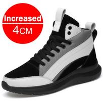 Madingi bateliai su paslėptu pakėlimu vyrams Sportiniai kvėpuojantys tinklelio bateliai Aukštį didinantys bateliai Padidinti vidpadžiai 6CM 8CM Pasirenkami kulniukai Laisvalaikio vyriška avalynė 37 red