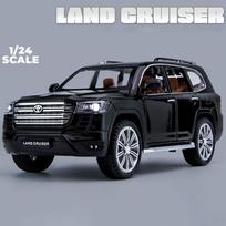 1/24 Toyota LAND CRUISER LC300 Lydinio Liejiniai Žaisliniai Transporto Priemonės Metalinis Žaislinis Automobilio Modelis Garsas ir Šviesa Atitraukiamas Kolekcija Vaikų Žaislas juoda
