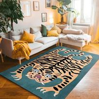Animacinis mielas tigras kilimas svetainei miegamajam retro stilingas pagalvėlė namų dekoras vaikų kambariui neslystantis abstraktus kilimas 40x60cm 16x24inch