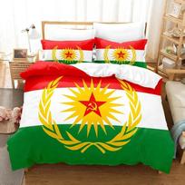 3D Spausdintas Kurdistano Vėliavos Patalynės Komplektas Antklodės Užvalkalas Lovos Komplektas Quilto Užvalkalas Pagalvės Užvalkalas Antklodė Karališko Dydžio Queen Dydžio Berniukams Suaugusiems Patalynės Komplektas 70x133cm 2pcs