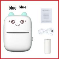 C9 Mini Bluetooth kišeninis terminis spausdintuvas 1 roll of thermal paper mėlyna